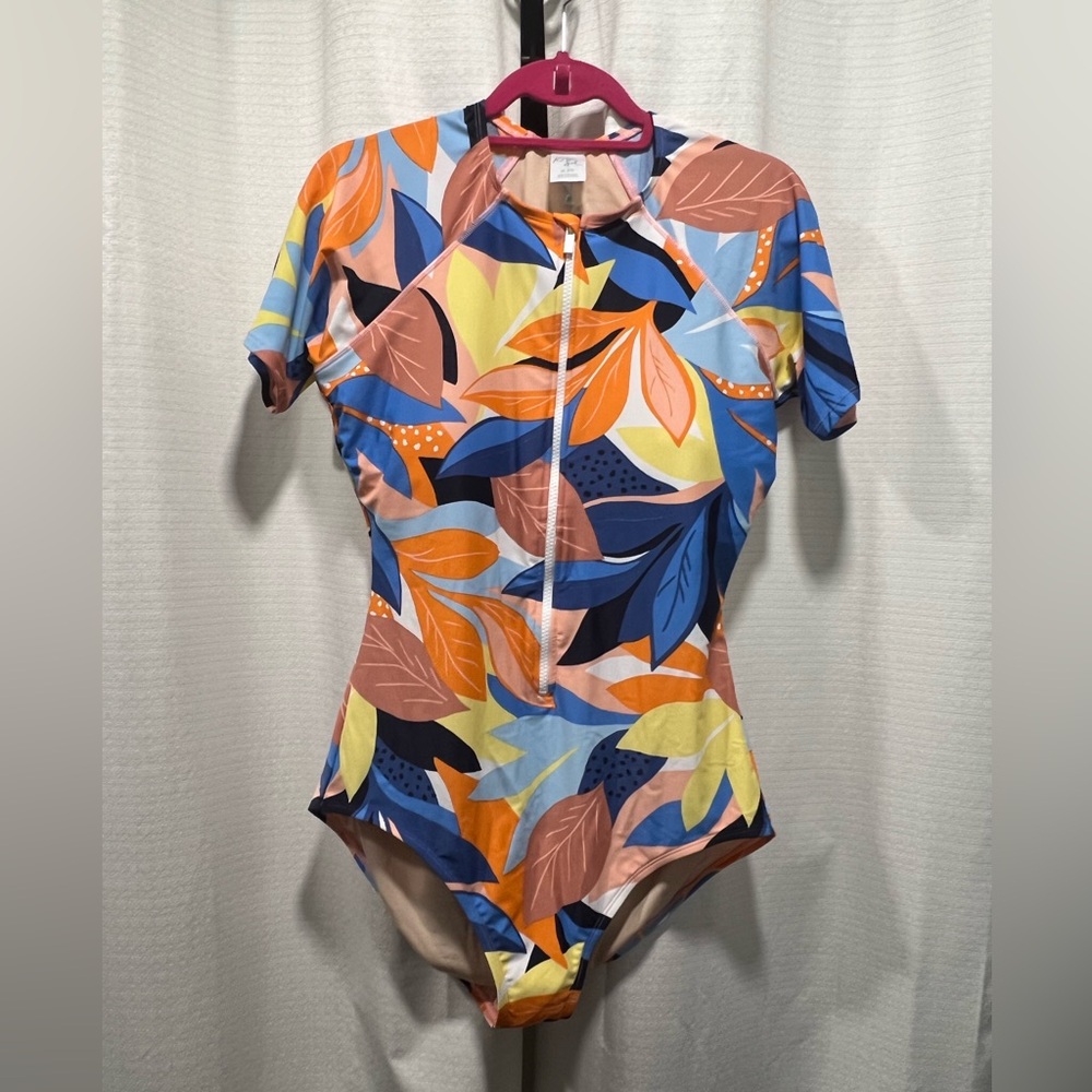 Colorful Leaf Print Women's Swimwear by Kona Sol